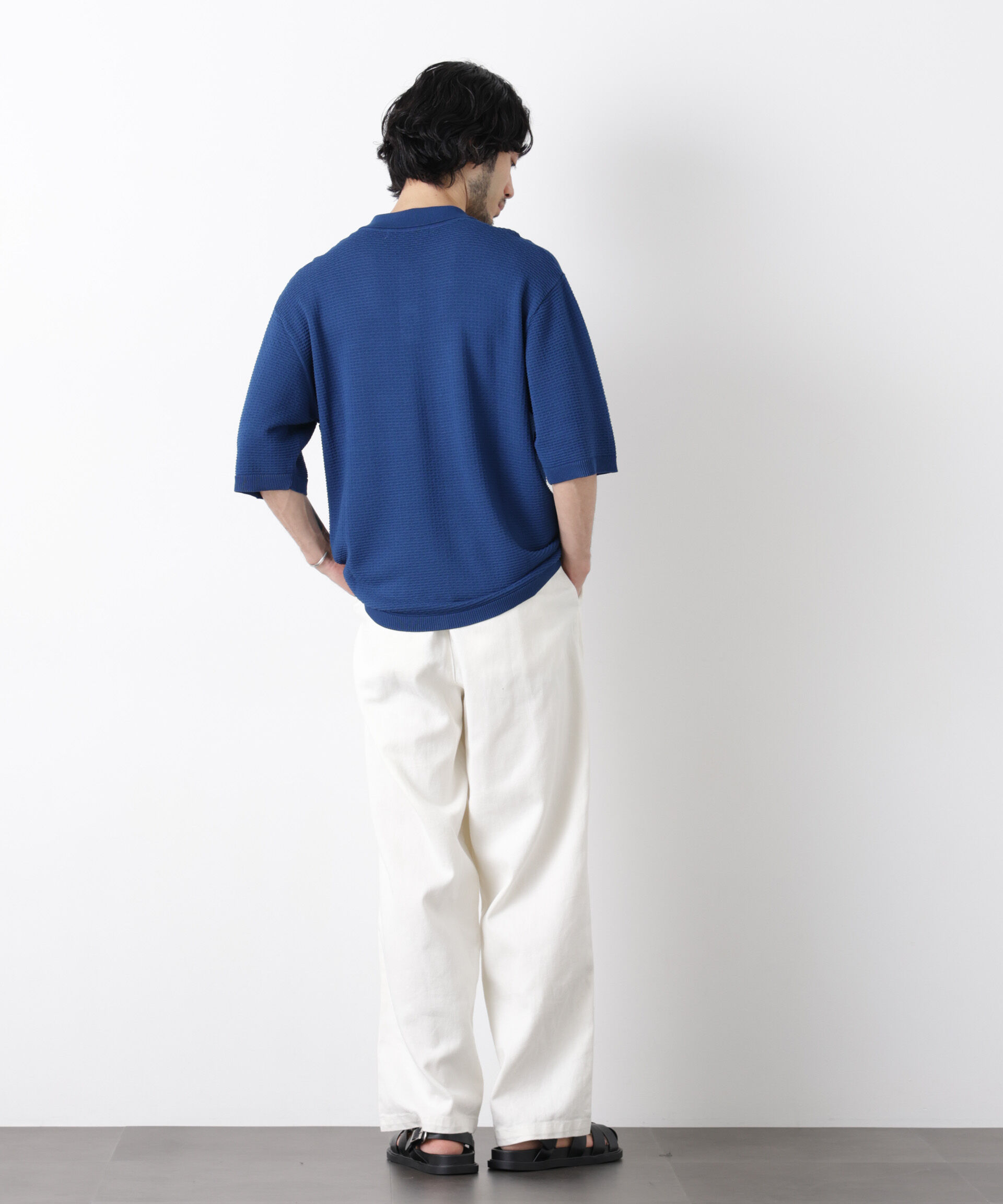 nano･universe「エアリードレープ ニットポロシャツ 半袖」|ニット・セーター|