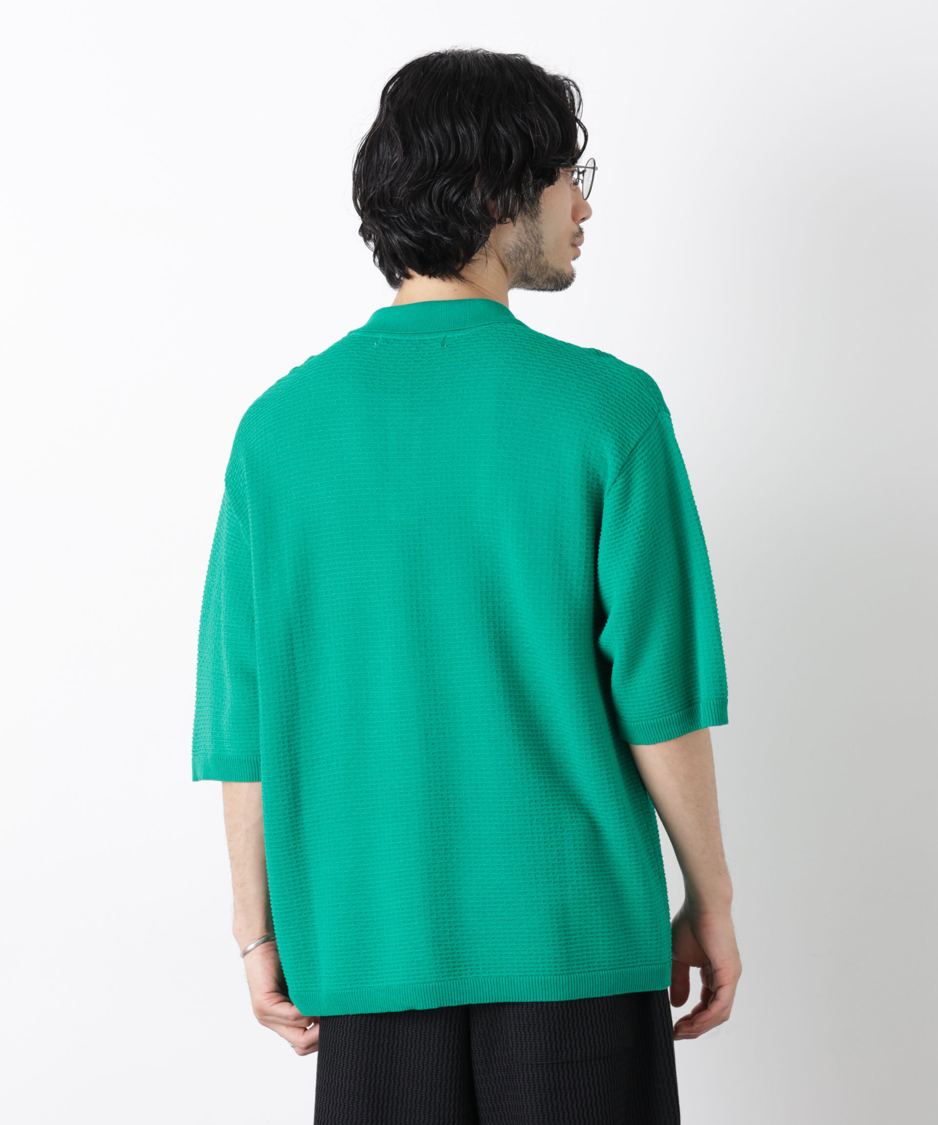 nano･universe「エアリードレープ ニットポロシャツ 半袖」|ニット・セーター|