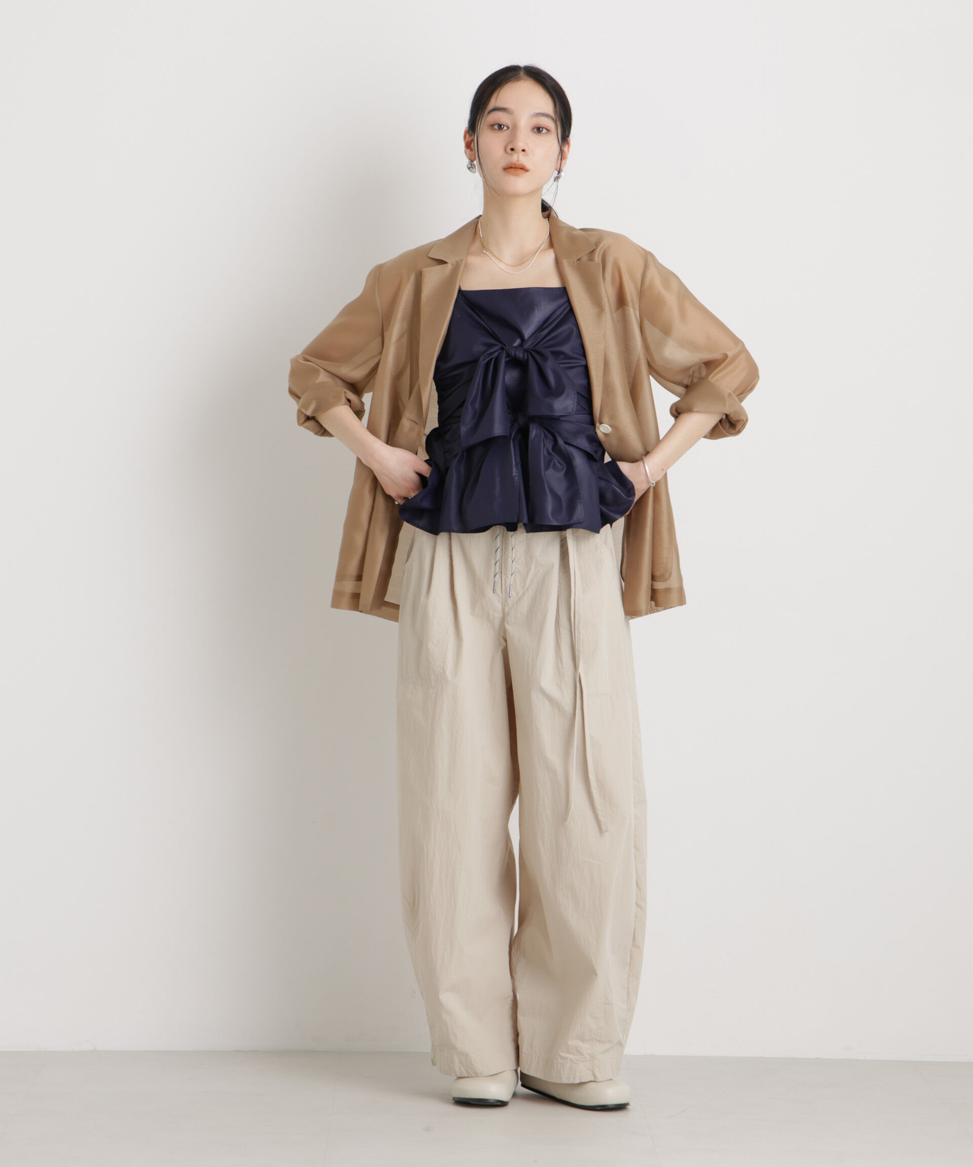 nano･universe「ツインリボンキャミソール」|シャツ・ブラウス|