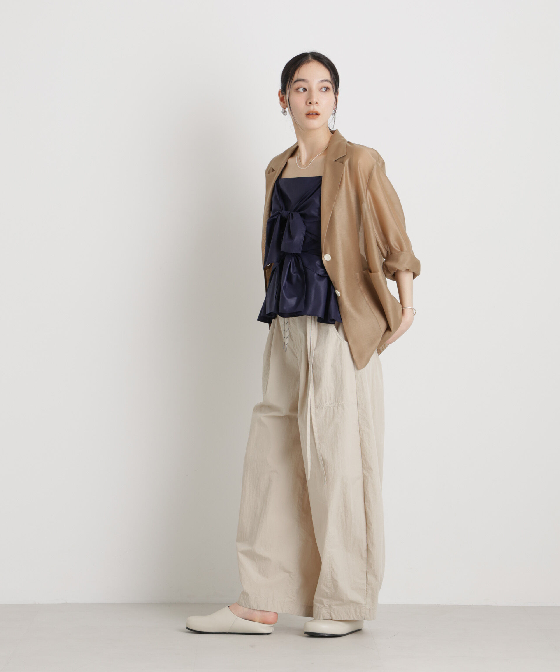 nano･universe「ツインリボンキャミソール」|シャツ・ブラウス|