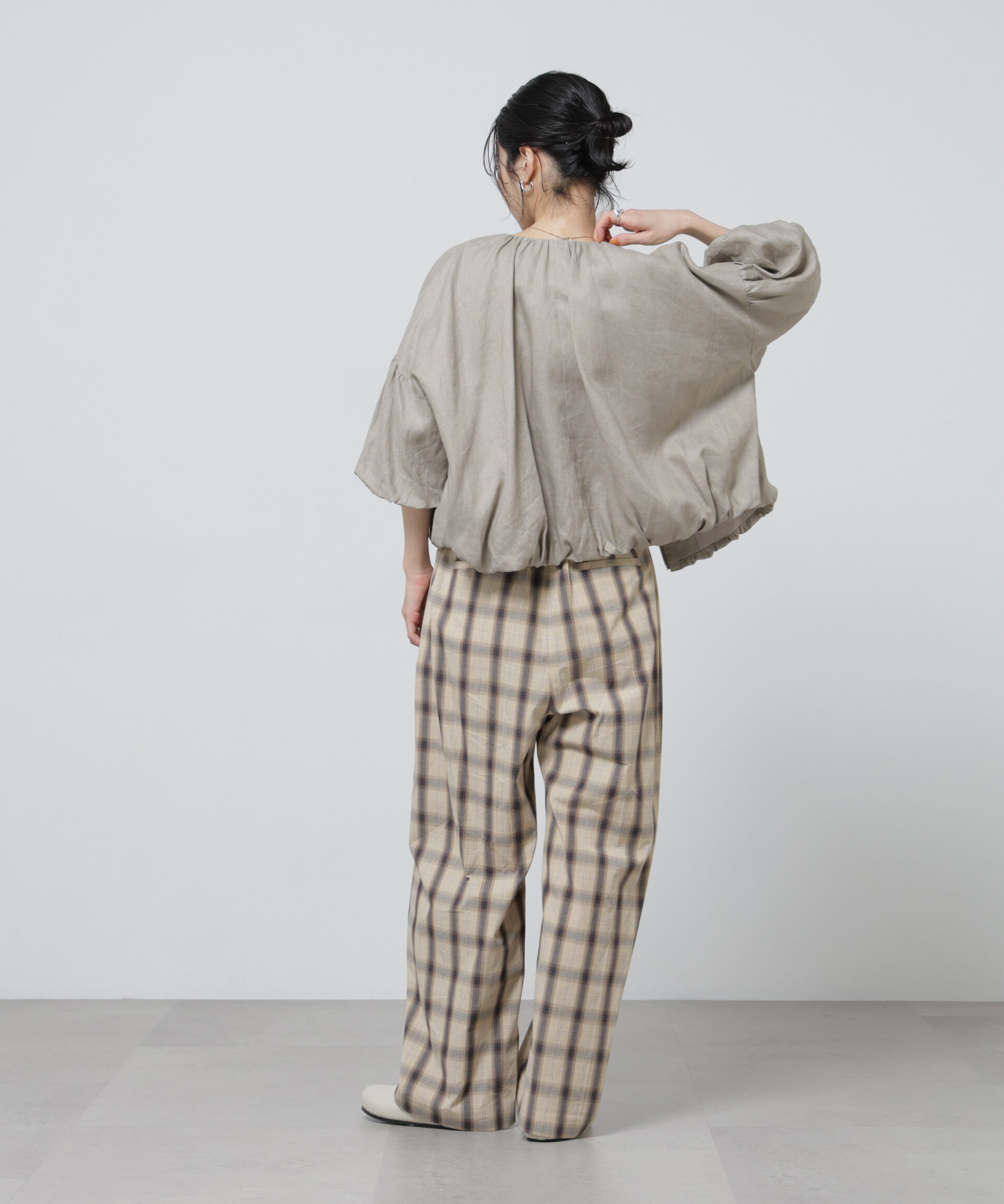 nano･universe「European Flax ギャザーバルーンブルゾン(セットアップ可)」|テーラードジャケット|