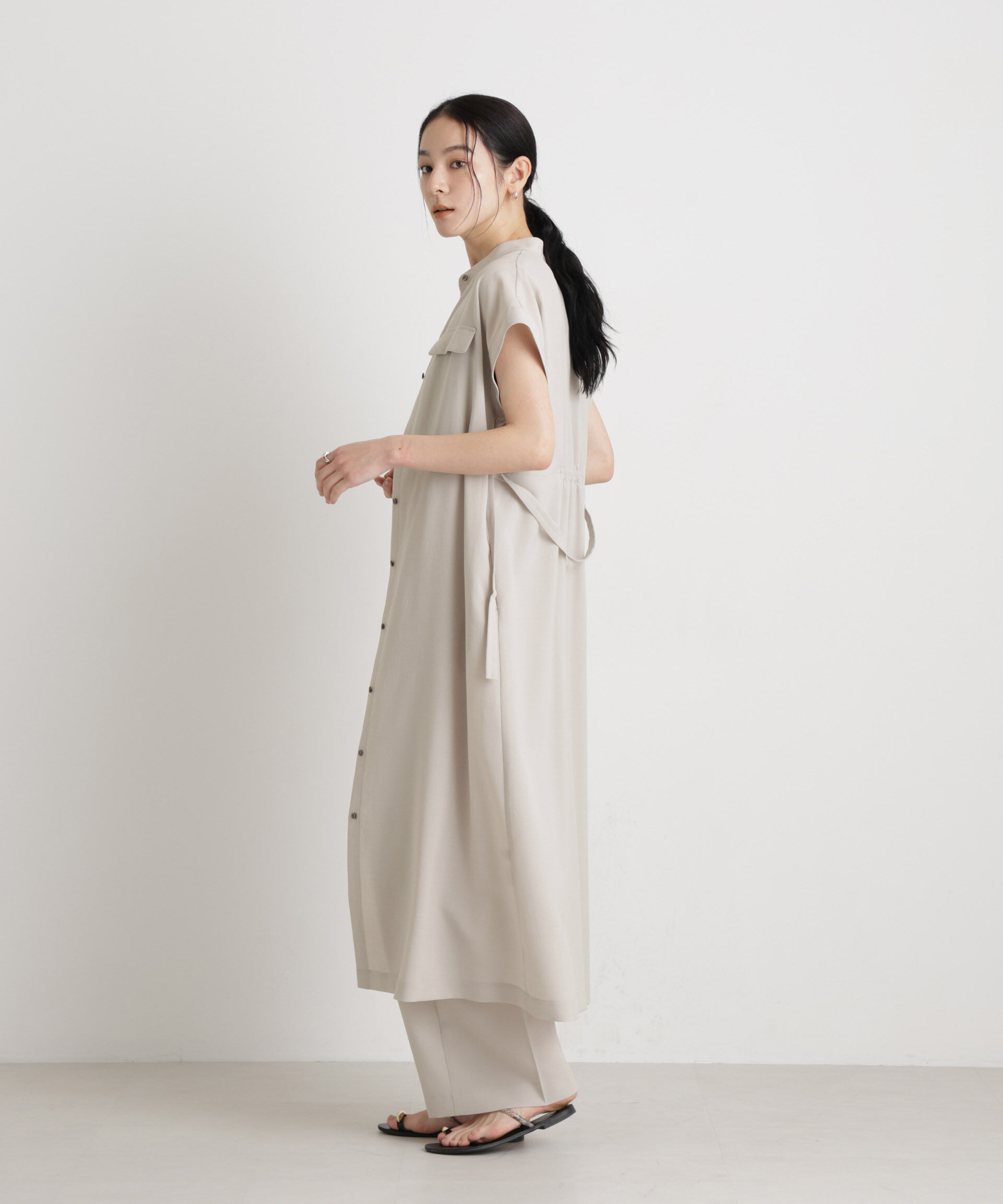 nano･universe「メランジドライ ベルト付きワンピース(セットアップ可)」|ワンピース|