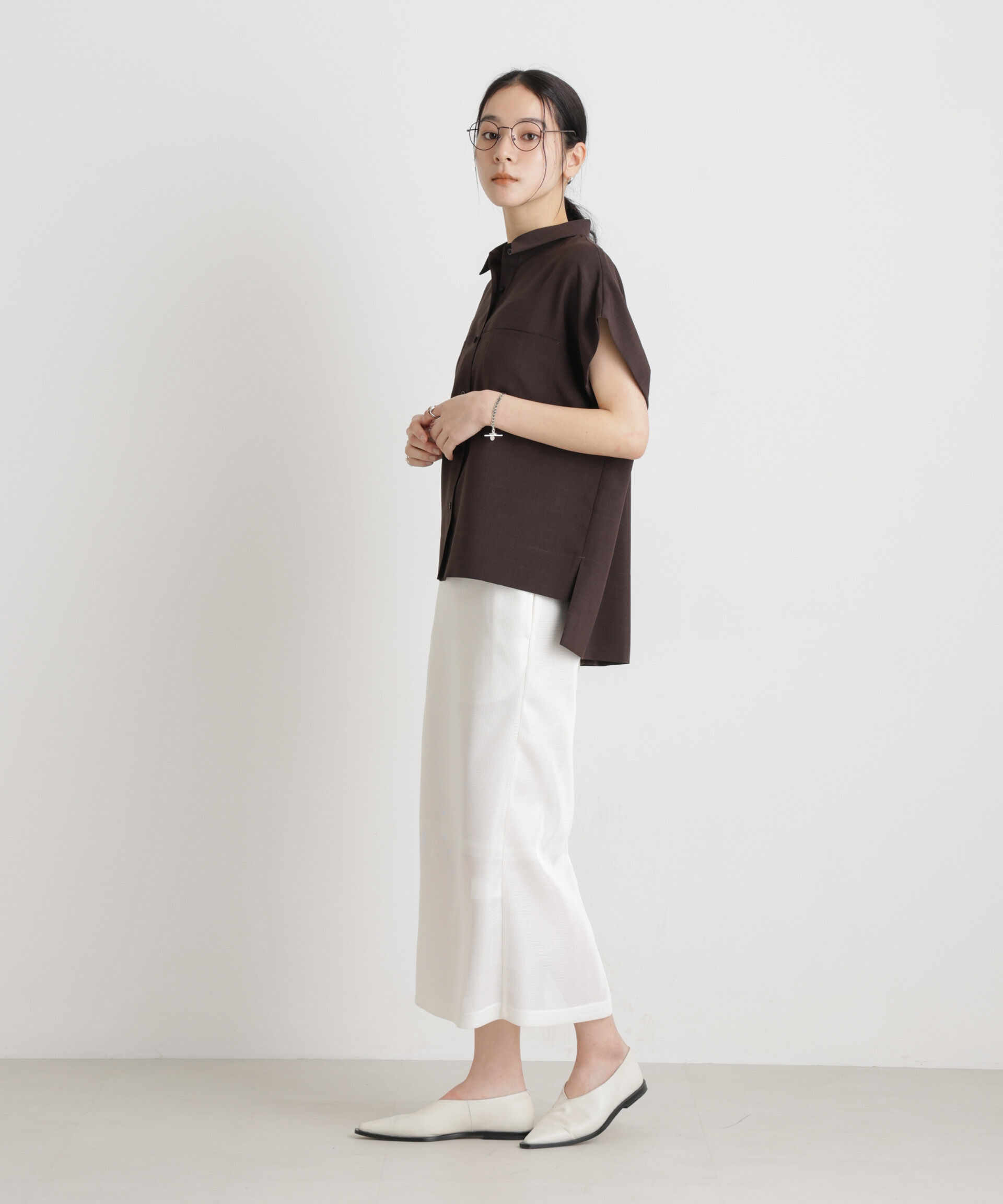 nano･universe「メランジドライ ポケットシャツ(セットアップ可)」|シャツ・ブラウス|