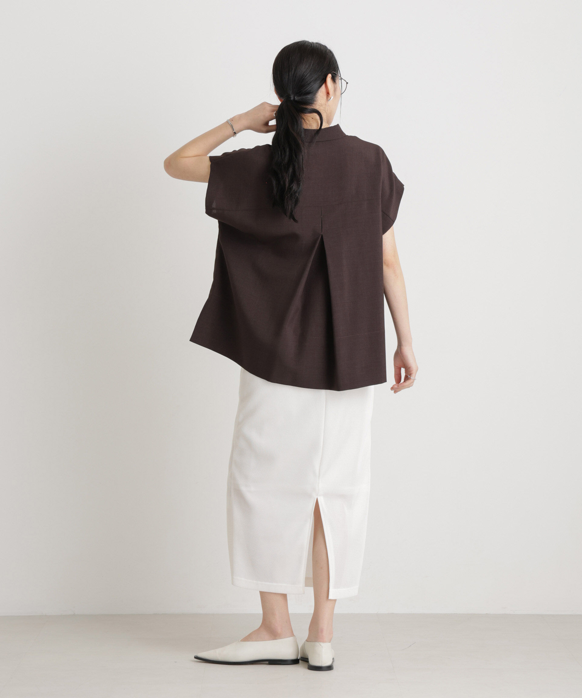 nano･universe「メランジドライ ポケットシャツ(セットアップ可)」|シャツ・ブラウス|