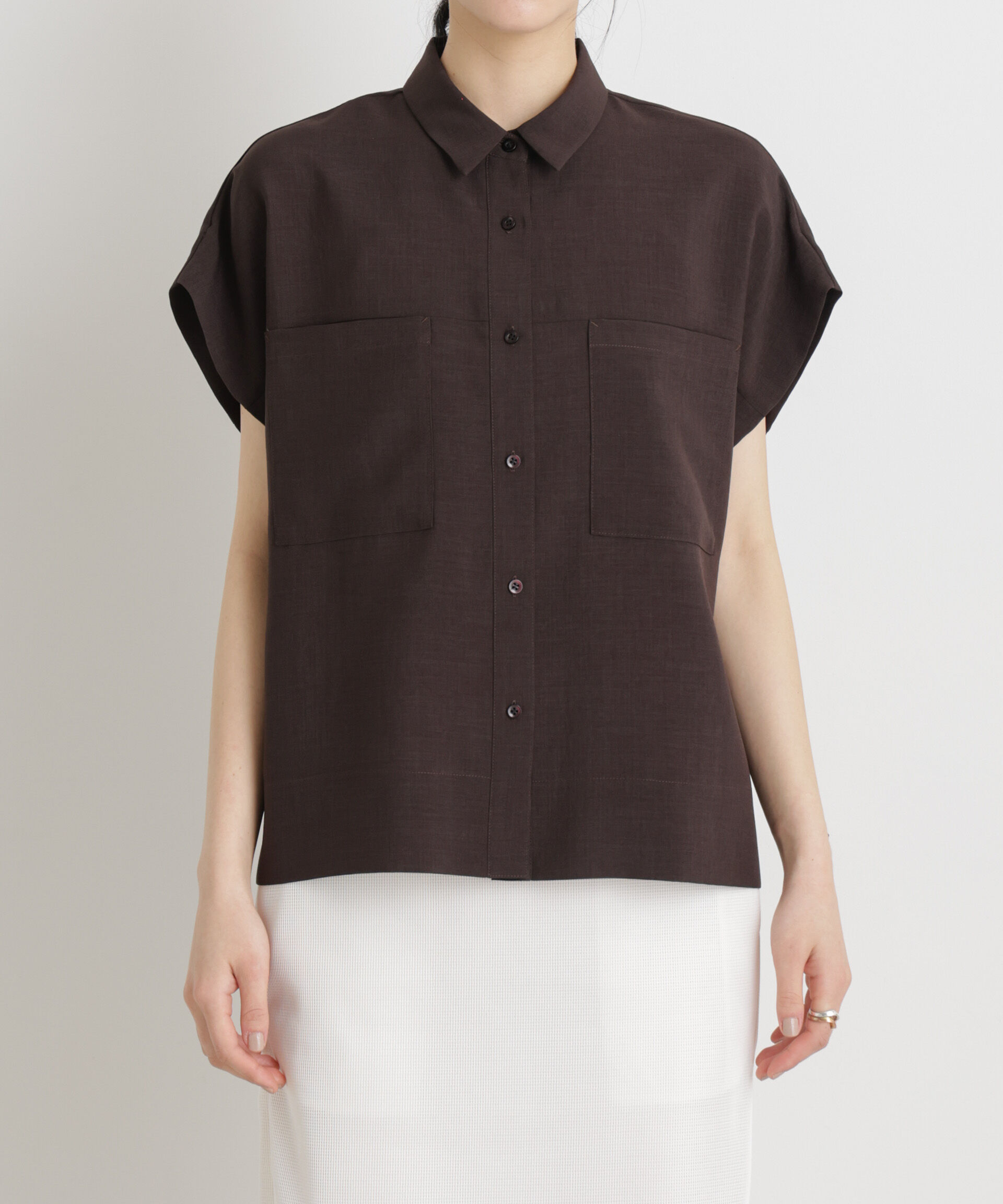 nano･universe「メランジドライ ポケットシャツ(セットアップ可)」|シャツ・ブラウス|