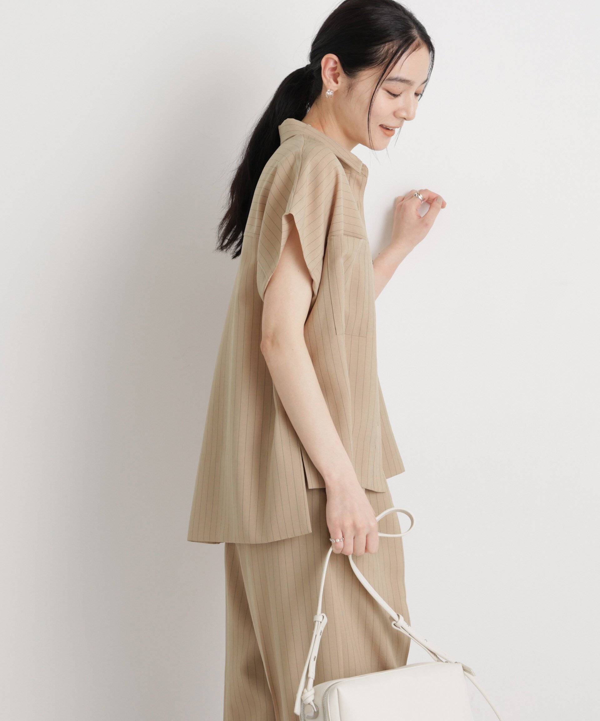 nano･universe「メランジドライ ポケットシャツ(セットアップ可)」|シャツ・ブラウス|