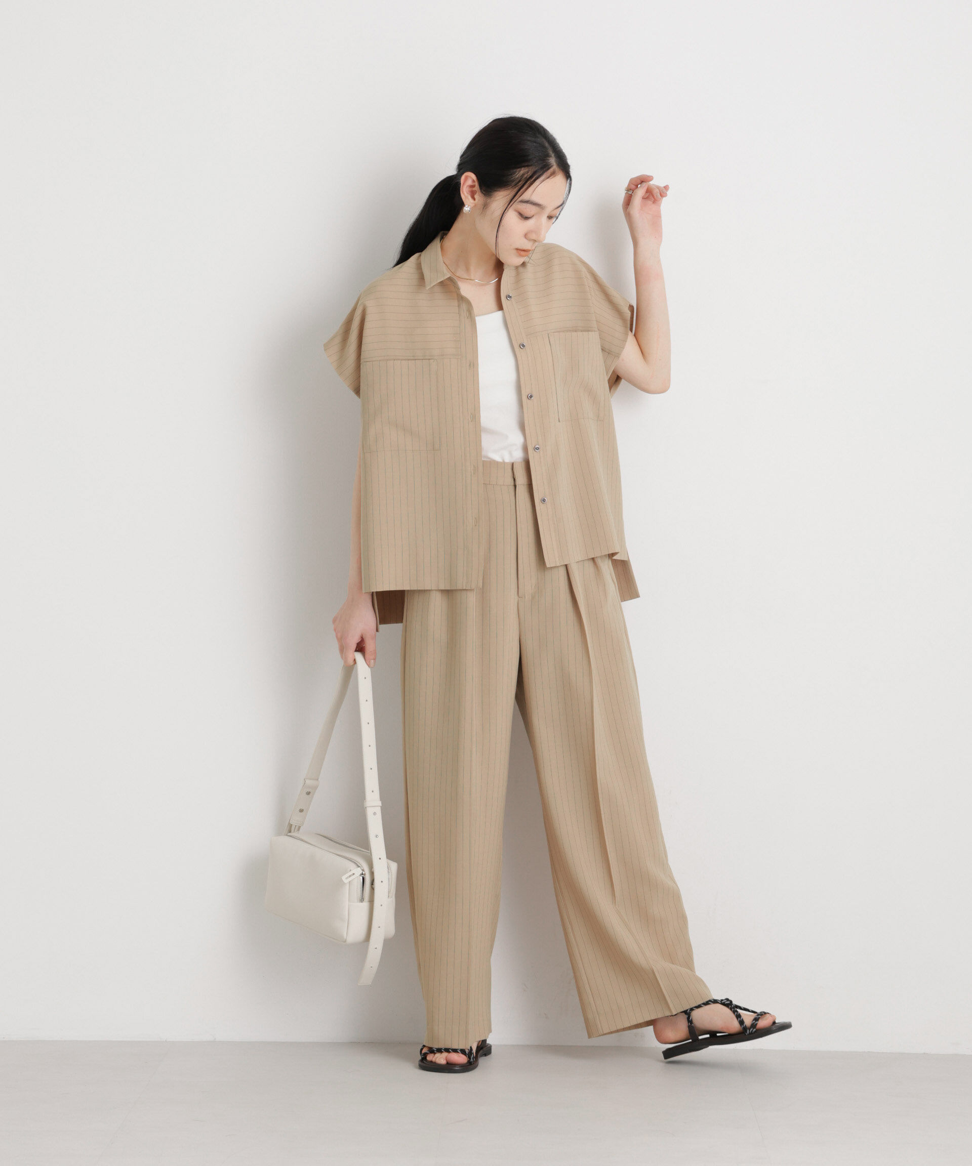 nano･universe「メランジドライ ポケットシャツ(セットアップ可)」|シャツ・ブラウス|