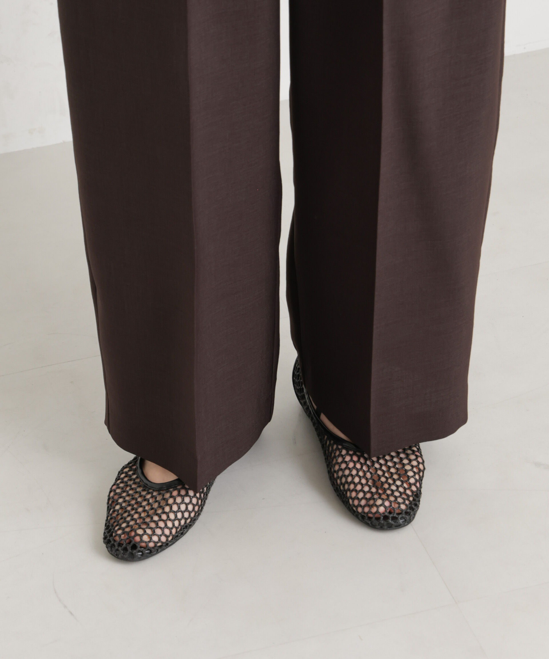 nano･universe「メランジドライ 2タックワイドパンツ(セットアップ可)」|チノ|