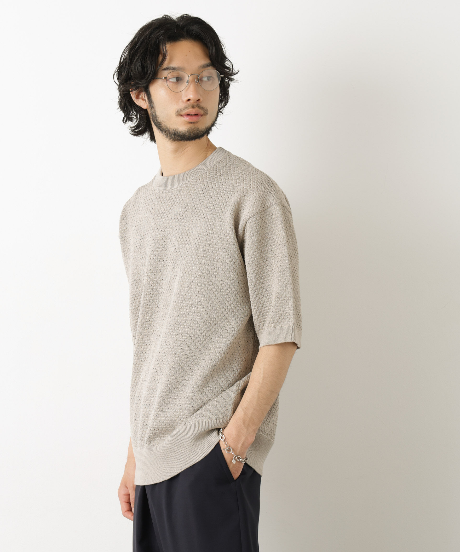 nano･universe「ギマクルーネック ニットTシャツ」|ニット・セーター|ナチュラル6