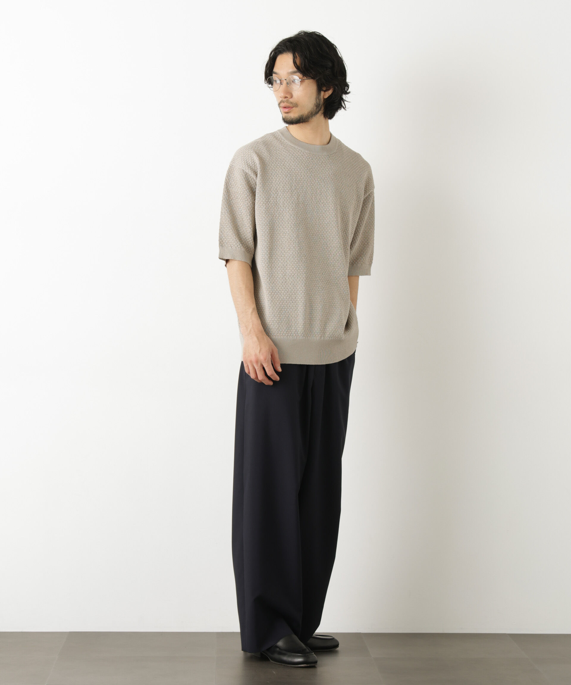 nano･universe「ギマクルーネック ニットTシャツ」|ニット・セーター|