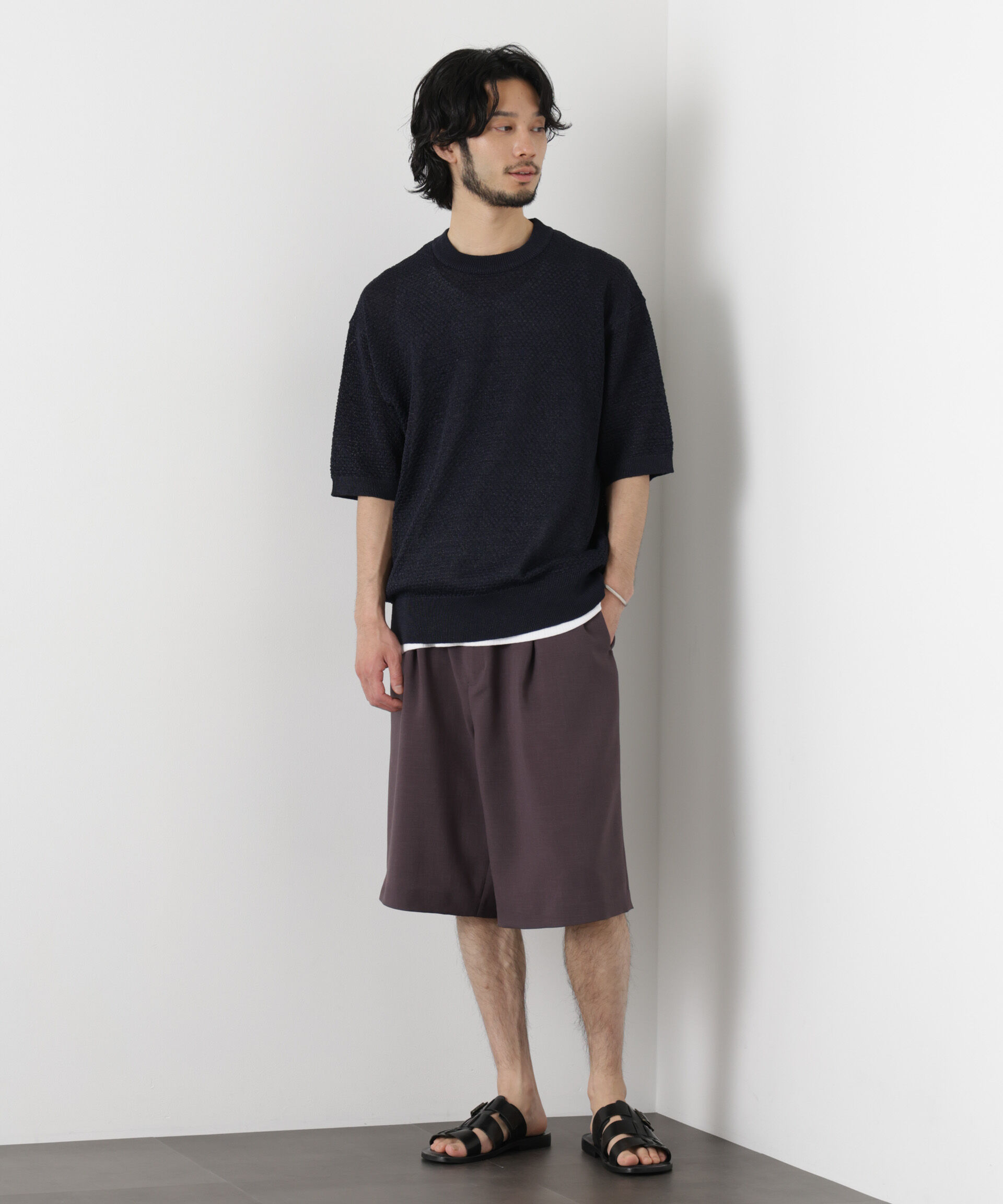 nano･universe「ギマクルーネック ニットTシャツ」|ニット・セーター|