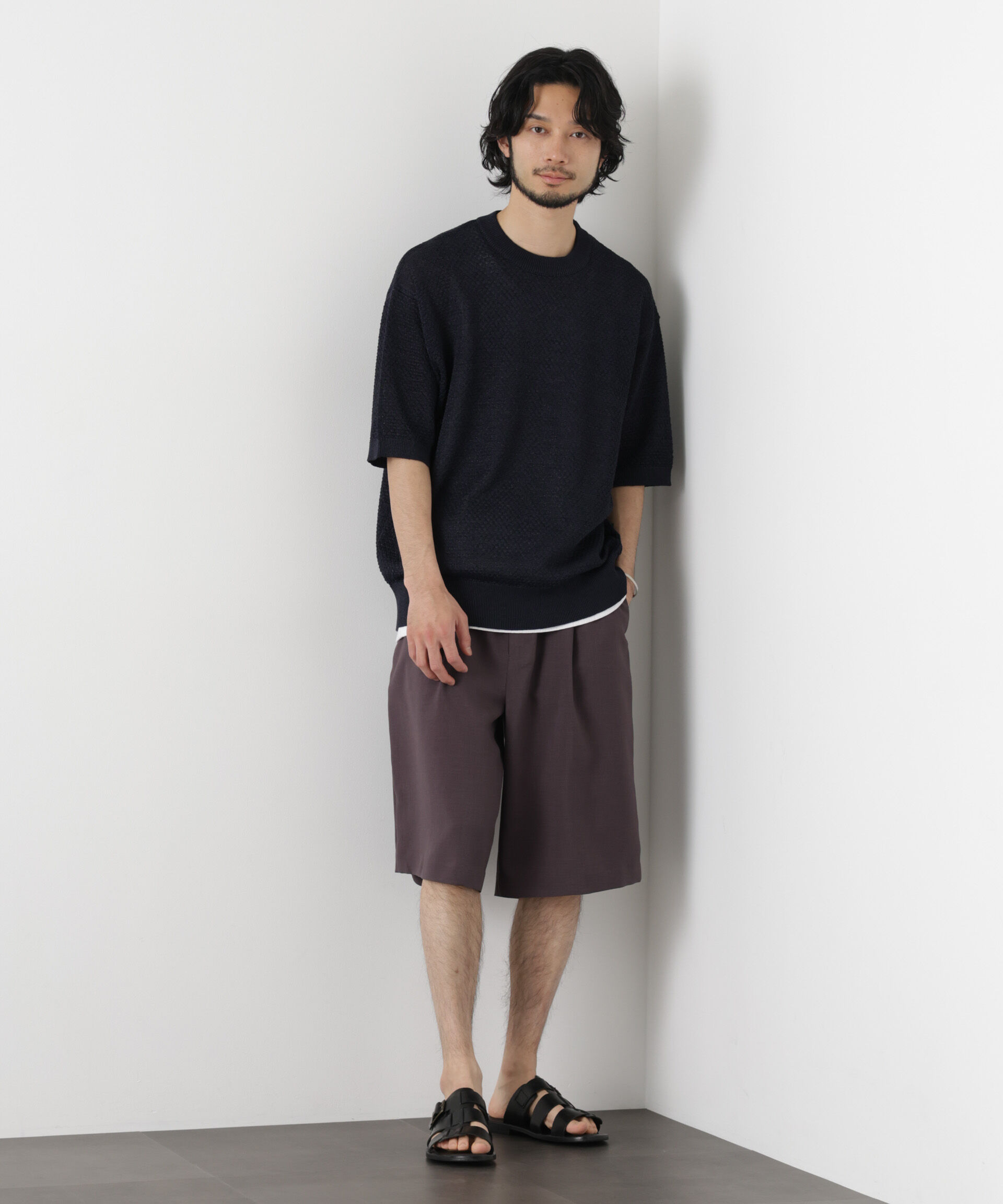 nano･universe「ギマクルーネック ニットTシャツ」|ニット・セーター|