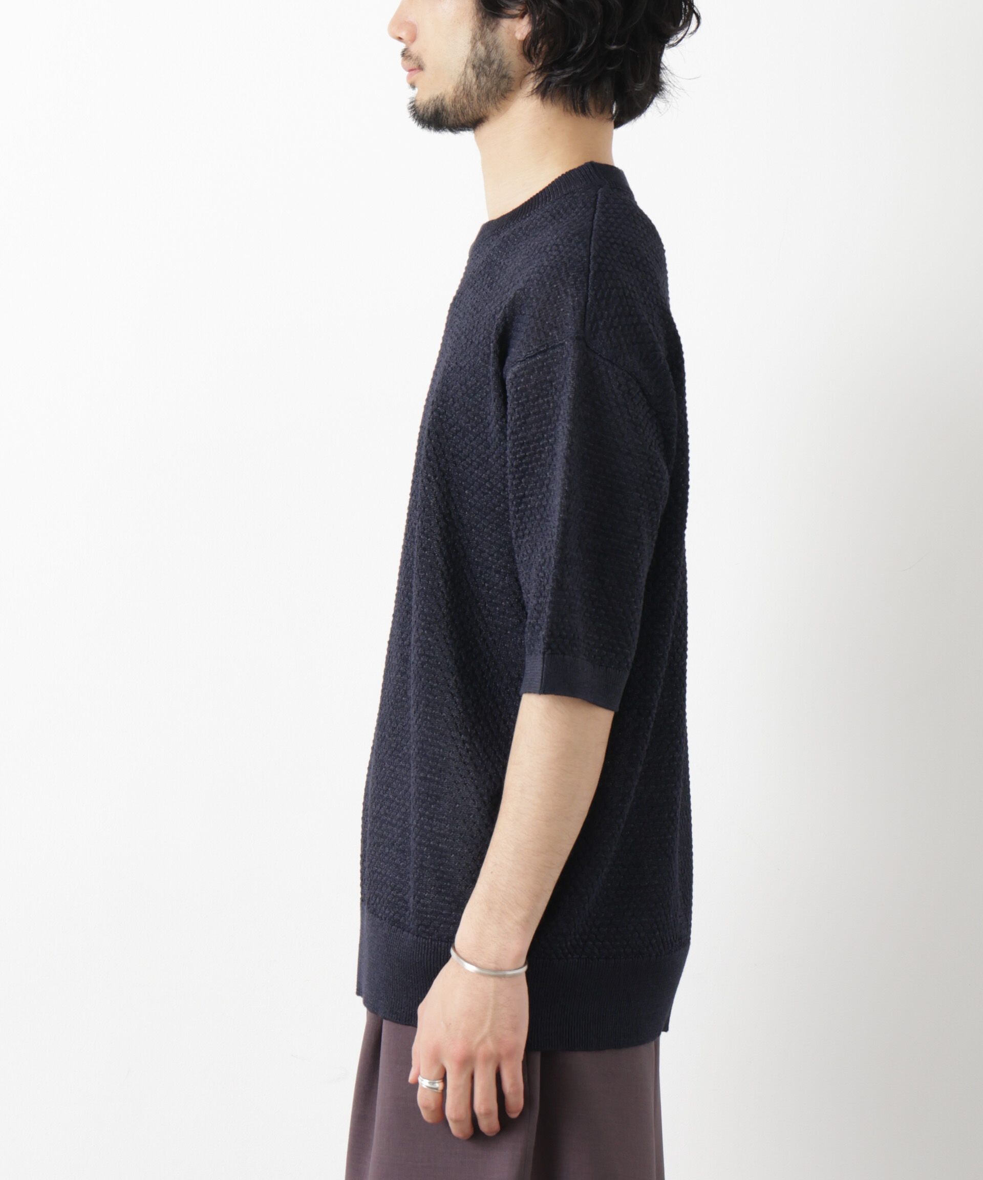 nano･universe「ギマクルーネック ニットTシャツ」|ニット・セーター|