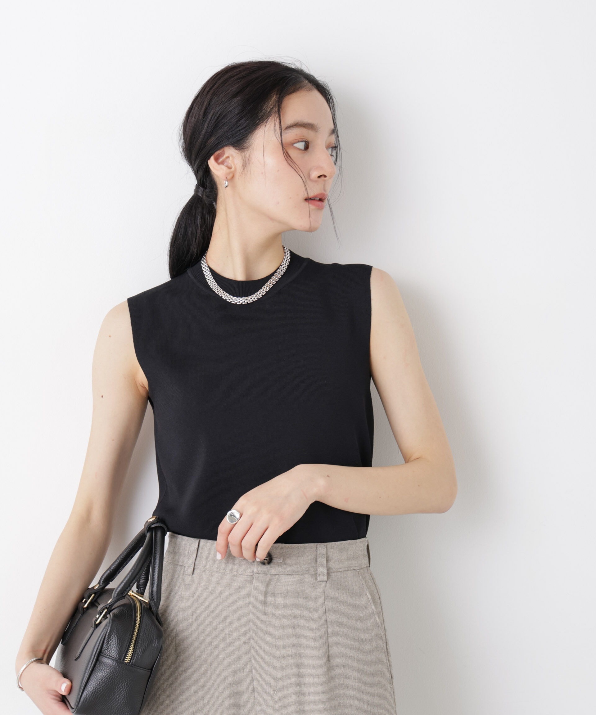 nano･universe「SUMMER VEIL KNIT 総針ノースリーブニット」|ニット・セーター|