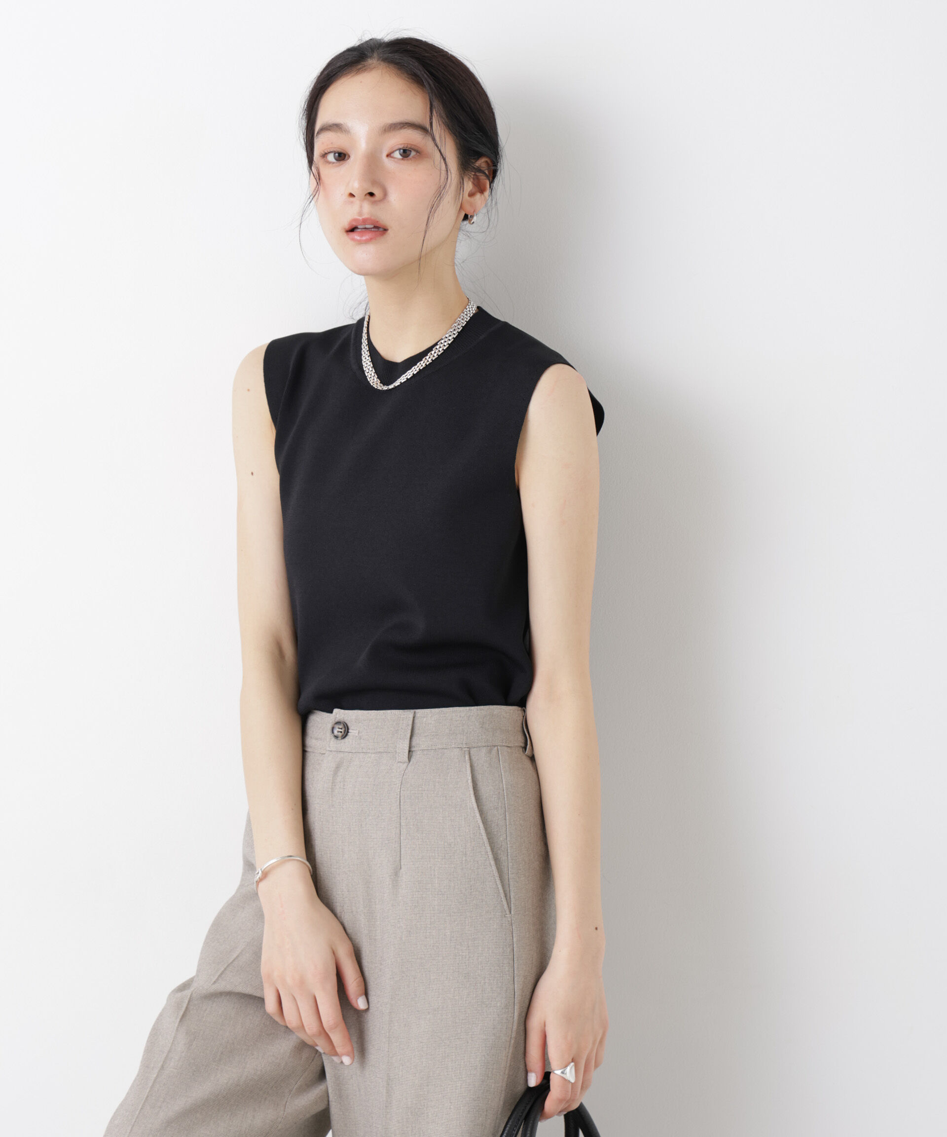 nano･universe「SUMMER VEIL KNIT 総針ノースリーブニット」|ニット・セーター|