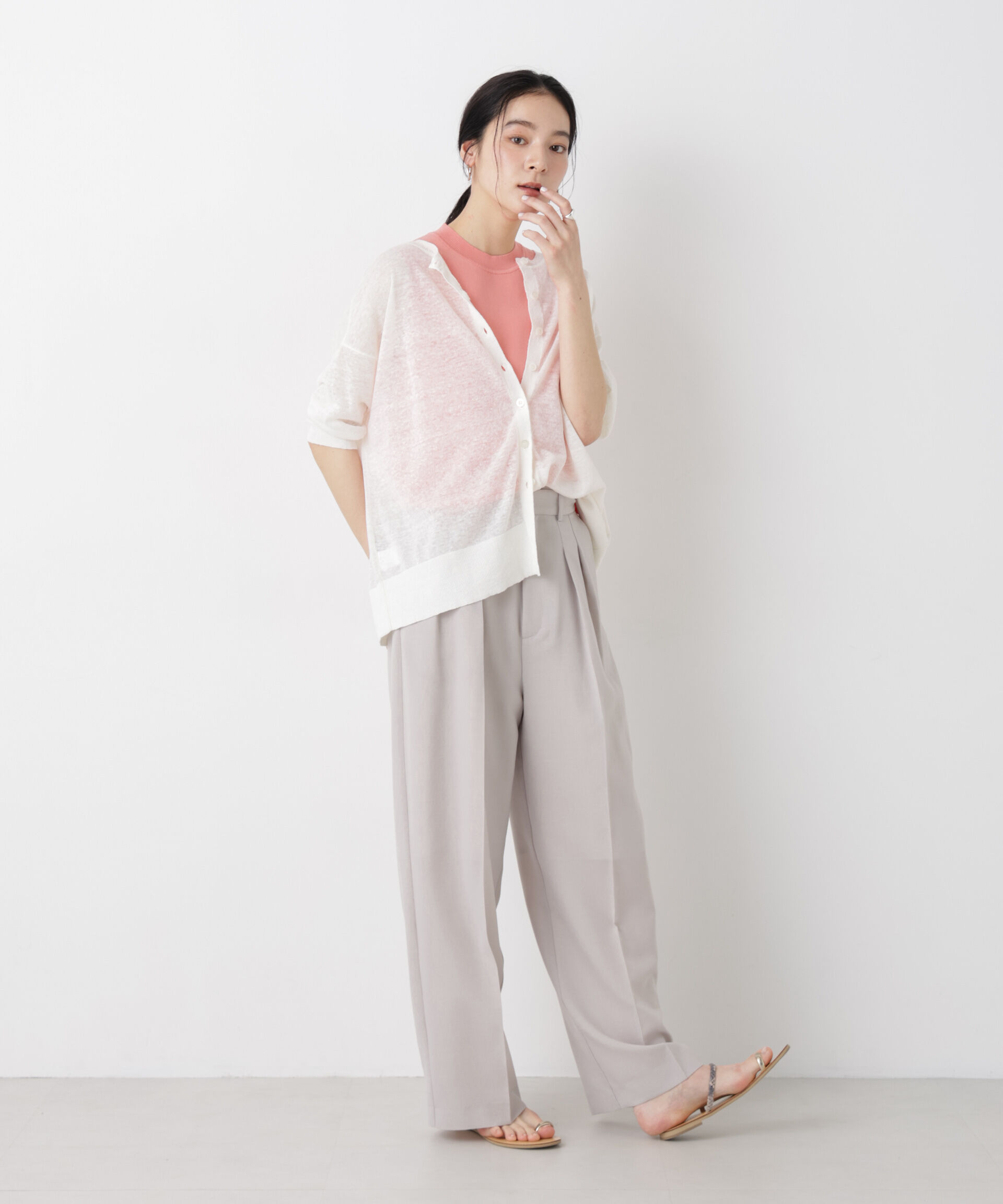 nano･universe「SUMMER VEIL KNIT 総針ノースリーブニット」|ニット・セーター|