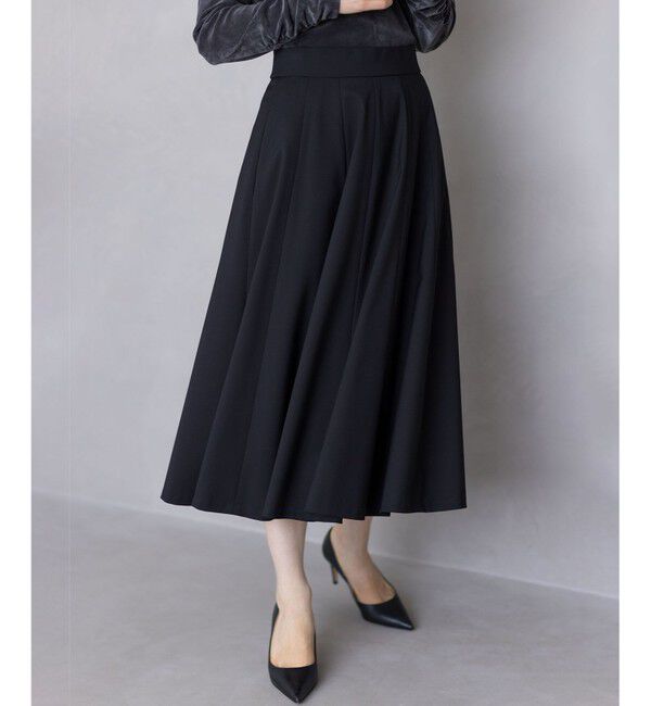 組曲「【ご好評につき追加販売 / 加藤ローサさん着用】ハンサムツイルフレア スカート」|スカート|ブラック系