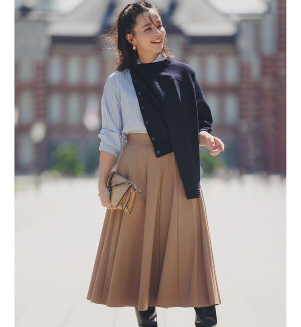 組曲「【ご好評につき追加販売 / 加藤ローサさん着用】ハンサムツイルフレア スカート」|スカート|ベージュ系