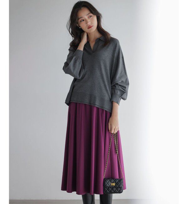 組曲「【ご好評につき追加販売 / 加藤ローサさん着用】ハンサムツイルフレア スカート」|スカート|