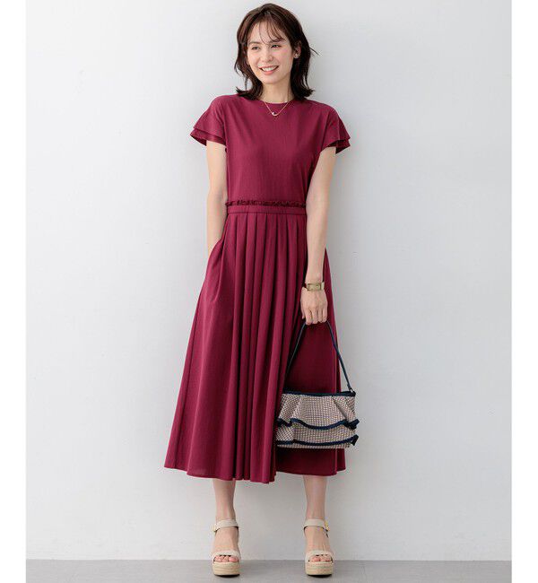 組曲「サマージャージーフィットアンドフレア ワンピース」|ワンピース|ガーネット系