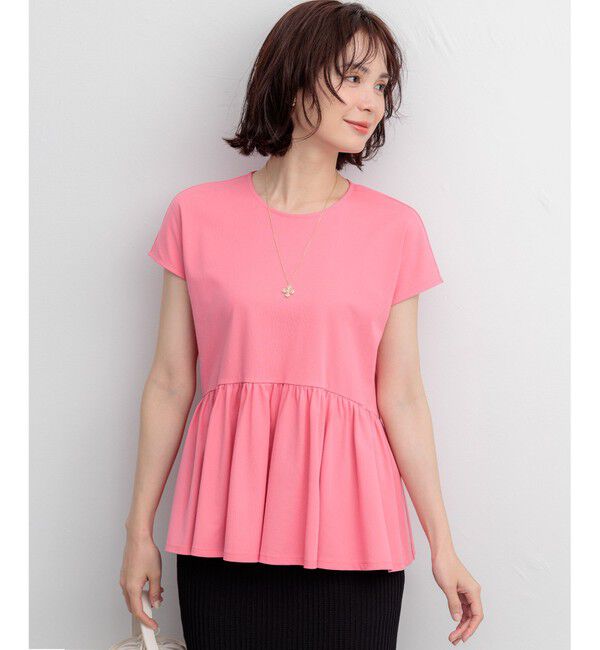 組曲「【WEB限定】トリコットジャージー ペプラムカットソー」|Tシャツ・カットソー|ローズ系