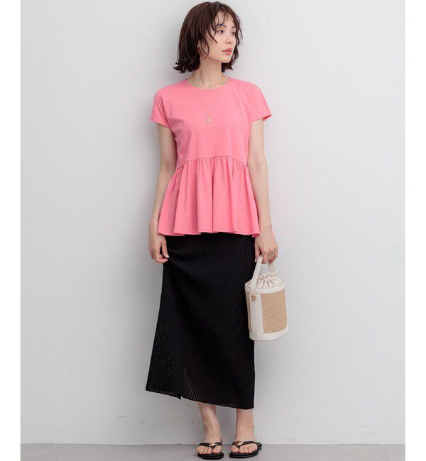 組曲「【WEB限定】トリコットジャージー ペプラムカットソー」|Tシャツ・カットソー|