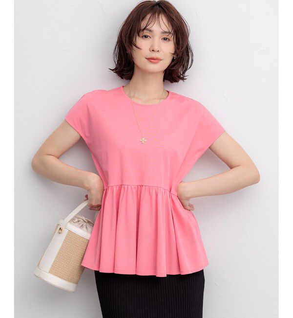 組曲「【WEB限定】トリコットジャージー ペプラムカットソー」|Tシャツ・カットソー|