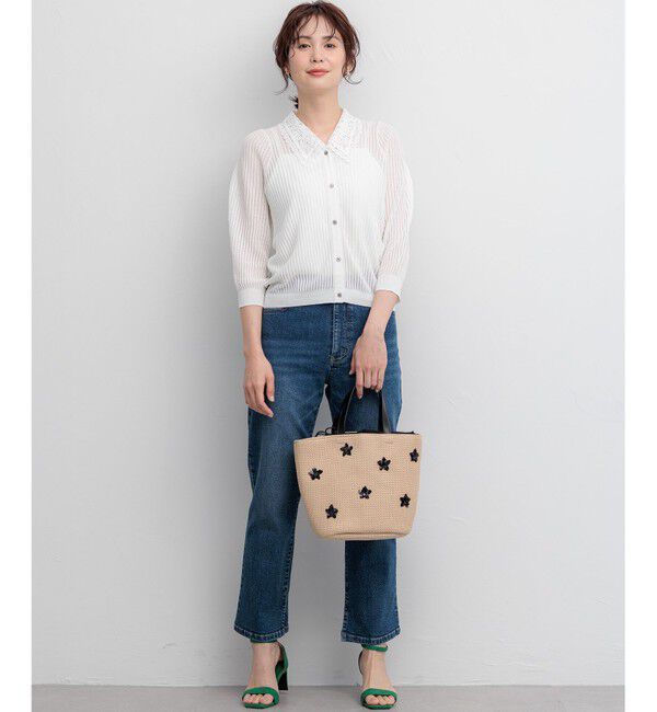 組曲「【WEB限定】レーシーニット レース襟付き カーディガン」|カーディガン|