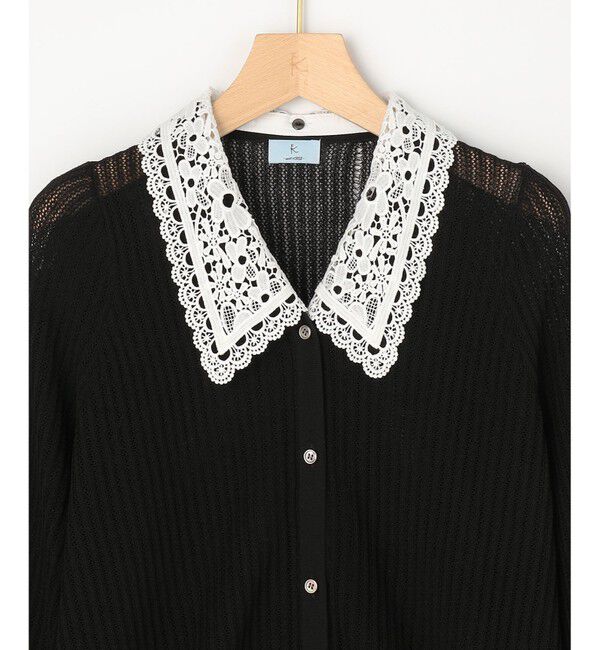 組曲「【WEB限定】レーシーニット レース襟付き カーディガン」|カーディガン|