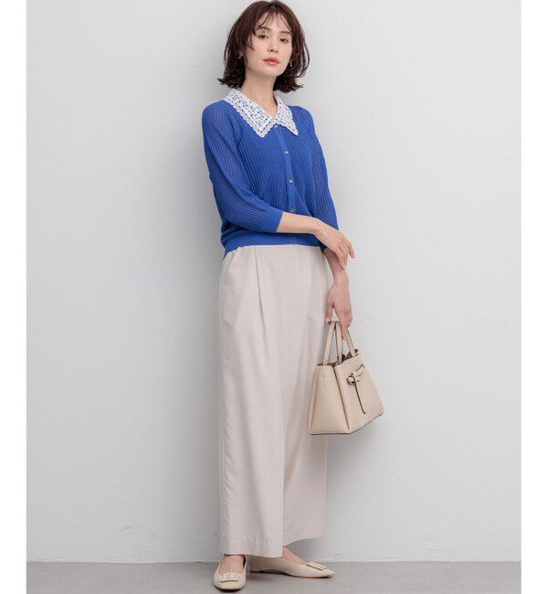 組曲「【WEB限定】レーシーニット レース襟付き カーディガン」|カーディガン|