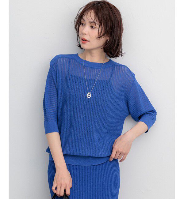 組曲「レーシーニット プルオーバー」|ニット・セーター|ブルー系