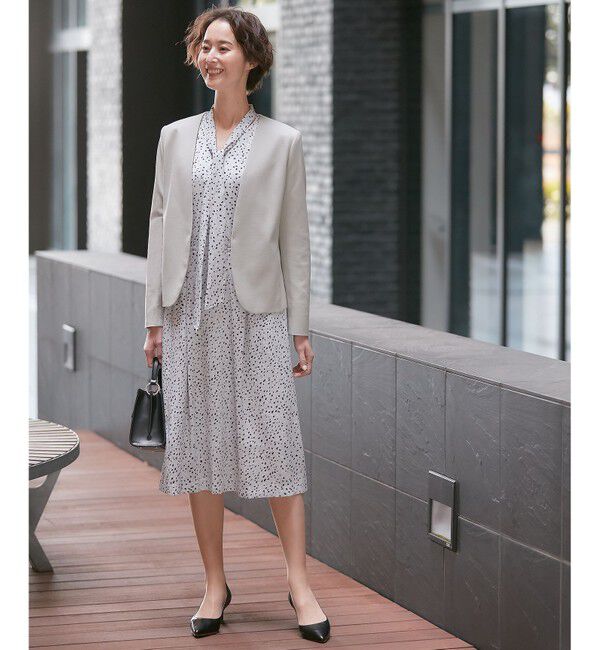 自由区「【好評につき追加生産/洗える】WASHABLEPONTE ノーカラージャケット」|ノーカラージャケット|