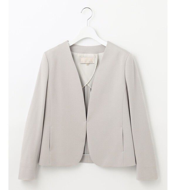 自由区「【好評につき追加生産/洗える】WASHABLEPONTE ノーカラージャケット」|ノーカラージャケット|