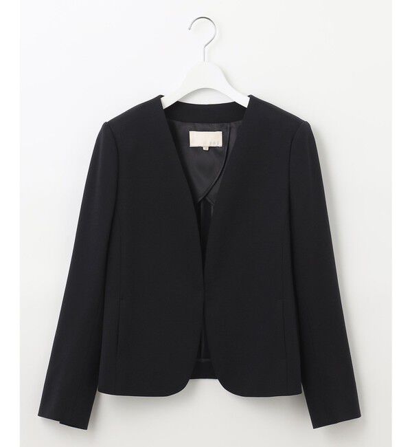 自由区「【好評につき追加生産/洗える】WASHABLEPONTE ノーカラージャケット」|ノーカラージャケット|