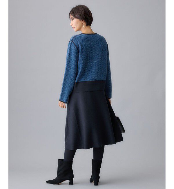 自由区「【WEB限定・マルチウェイ・洗える】ヘリンボーン柄リバーシブルニット セットアップ」|スーツ|