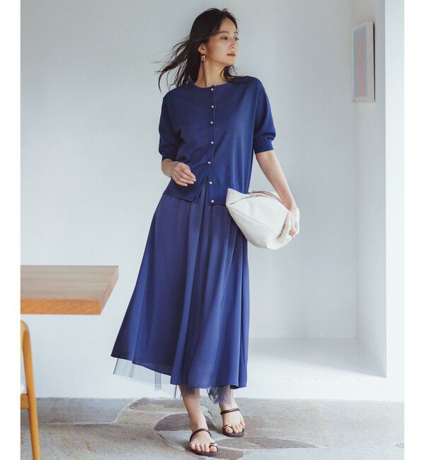 自由区「【WEB限定・マルチウェイ・洗える】リバーシブルスカートセットアップ ワンピース」|スーツ|ブルー