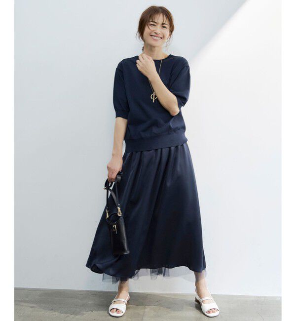 自由区「【WEB限定・マルチウェイ・洗える】リバーシブルスカートセットアップ ワンピース」|スーツ|ネイビー