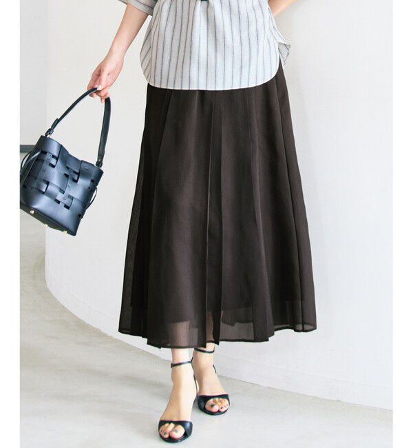 自由区「【カタログ掲載】オーガンジープリーツ スカート」|スカート|ブラウン