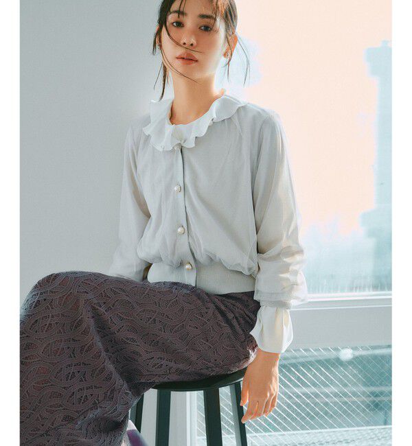 23区「【洗える】ジオメトリックレース Iライン スカート」|スカート|