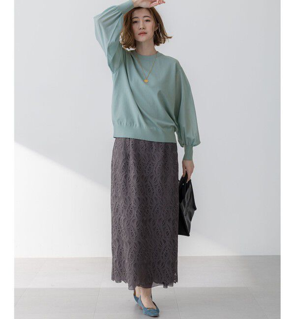 23区「【洗える】ジオメトリックレース Iライン スカート」|スカート|