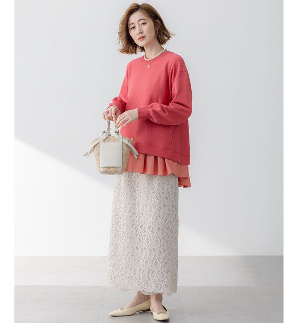 23区「【洗える】ジオメトリックレース Iライン スカート」|スカート|