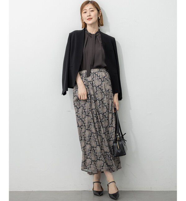 23区「【UVカット/接触冷感/吸水速乾】ストレッチジョーゼット ボウタイ カットソー」|Tシャツ・カットソー|