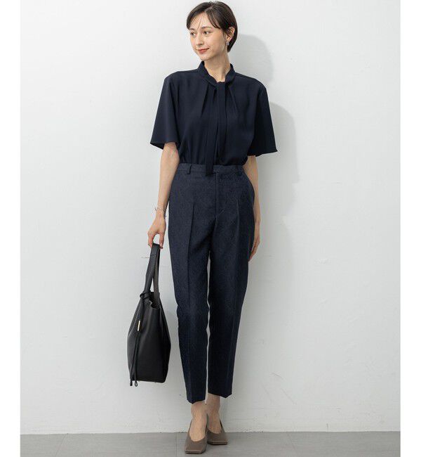 23区「【UVカット/接触冷感/吸水速乾】ストレッチジョーゼット ボウタイ カットソー」|Tシャツ・カットソー|