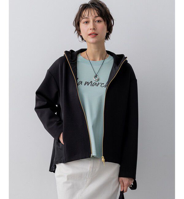 23区「コットンダンボール フーディー アウター」|その他|ブラック系