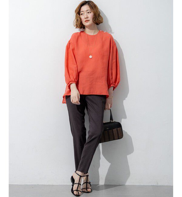 23区「LIBECOリネン ボリュームスリーブ ブラウス」|シャツ・ブラウス|