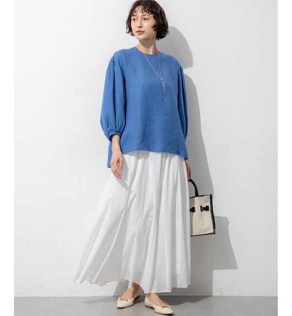 23区「LIBECOリネン ボリュームスリーブ ブラウス」|シャツ・ブラウス|