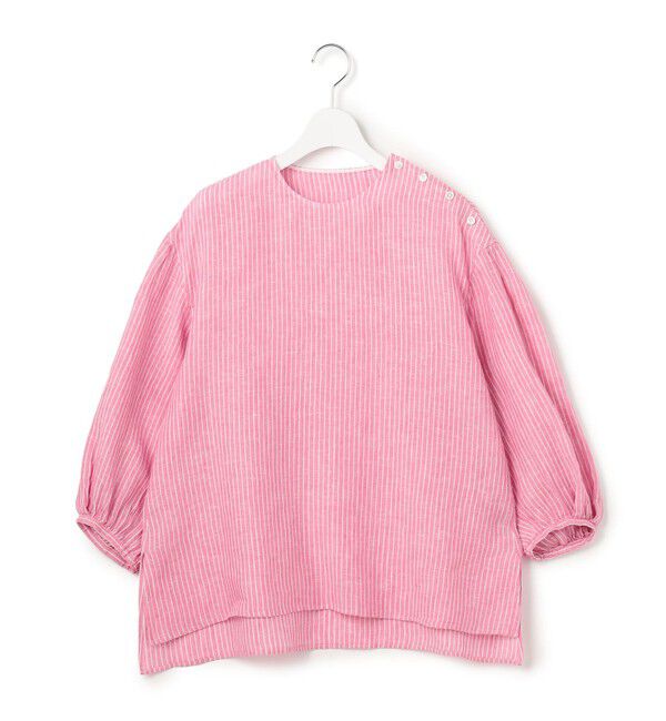 23区「LIBECOリネン ボリュームスリーブ ブラウス」|シャツ・ブラウス|