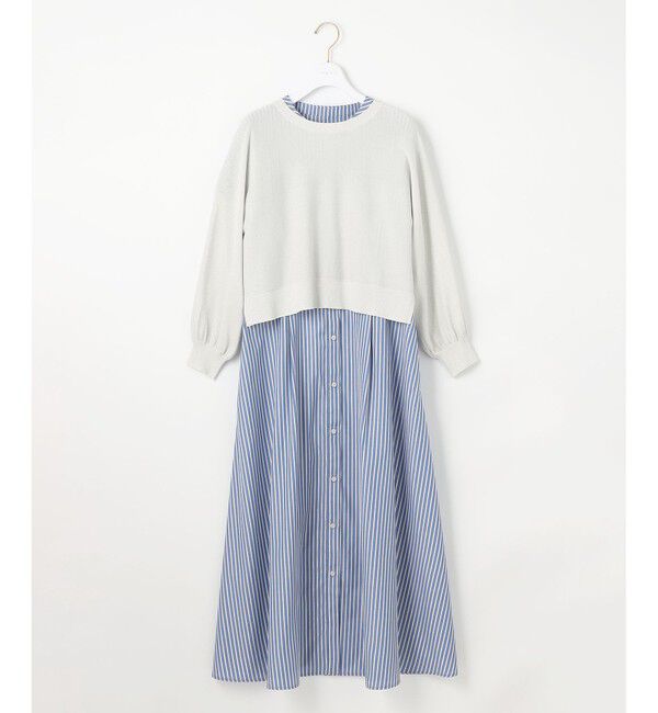 ANY SIS「【2SET】シャツワンピ &times; ニット セット」|ワンピース|