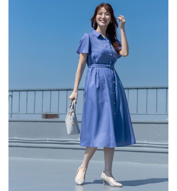 ANY SIS「【接触冷感・UVカット・速乾】スムージーポリエステル シャツワンピース」|ワンピース|