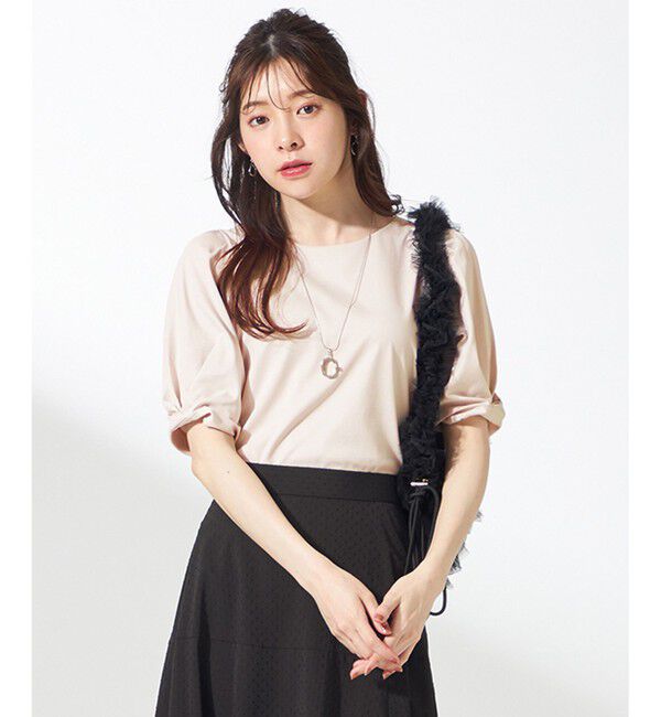 ANY SIS「【撥水・汗ジミ防止・UVケア・洗える】スーピマスムース 袖タック Tシャツ」|Tシャツ・カットソー|ｱｲﾎﾞﾘｰ